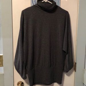 Grey turtleneck blouse